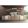 Bancone reception con piano centrale ribassato