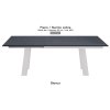 Tavolo Akita piano marmo zebra 20mm gambe bianche