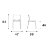 DIM SOCIAL TELAIO 4 GAMBE ALLUMINIO + PANNELLINO SEDILE RIVESTITO