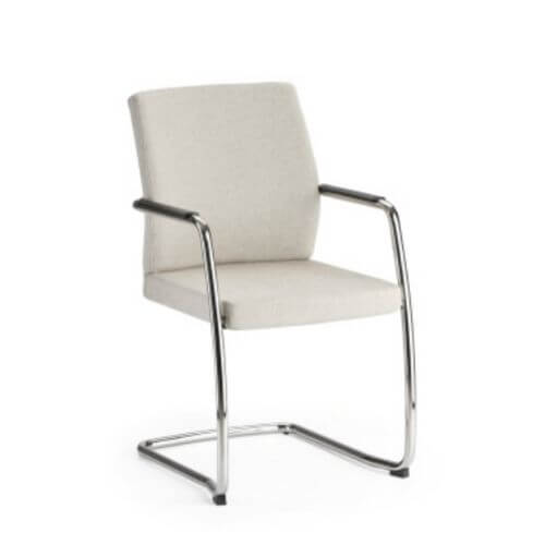 Seduta visitatore Althea braccioli in acciaio Executive Soft - Selin