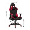 Dimensioni Poltrona da Gaming rosso e nera Indianapolis Milan - Rescaff