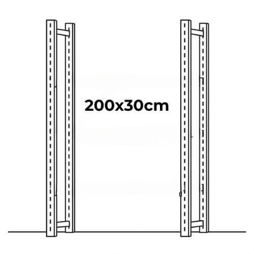 COPPIA DI FIANCATE SCAFFALATURA A GANCIO 200x30cm