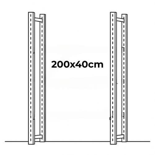 COPPIA DI FIANCATE SCAFFALATURA A GANCIO 200x40cm