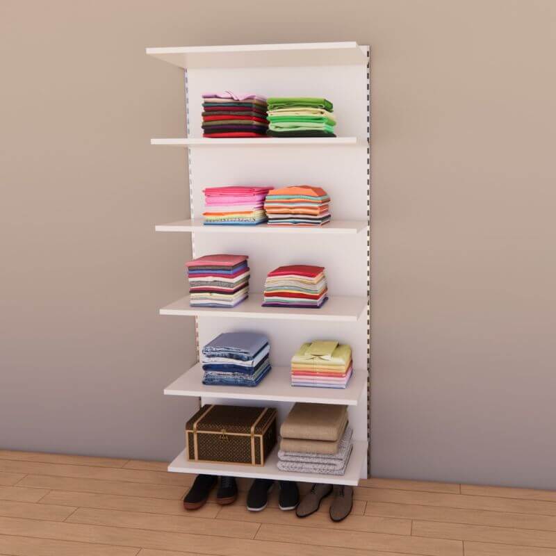 Modulo Cabina Armadio con 6 ripiani colore Bianco