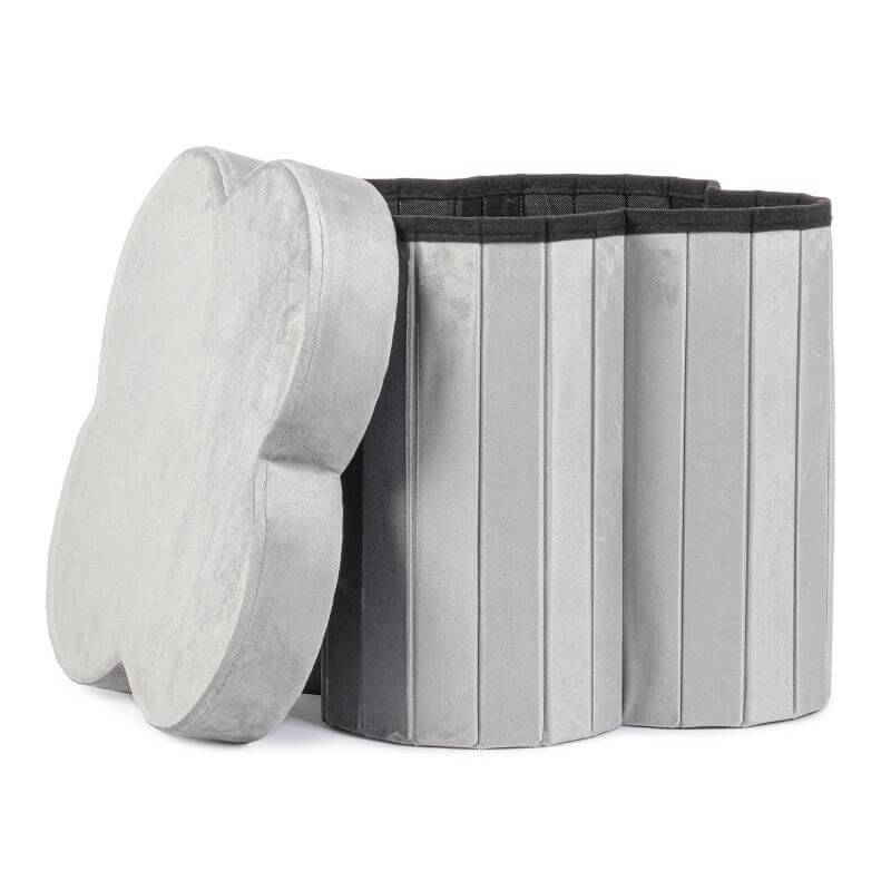 Pouf contenitore Jocelyn grigio a fiore | Yes