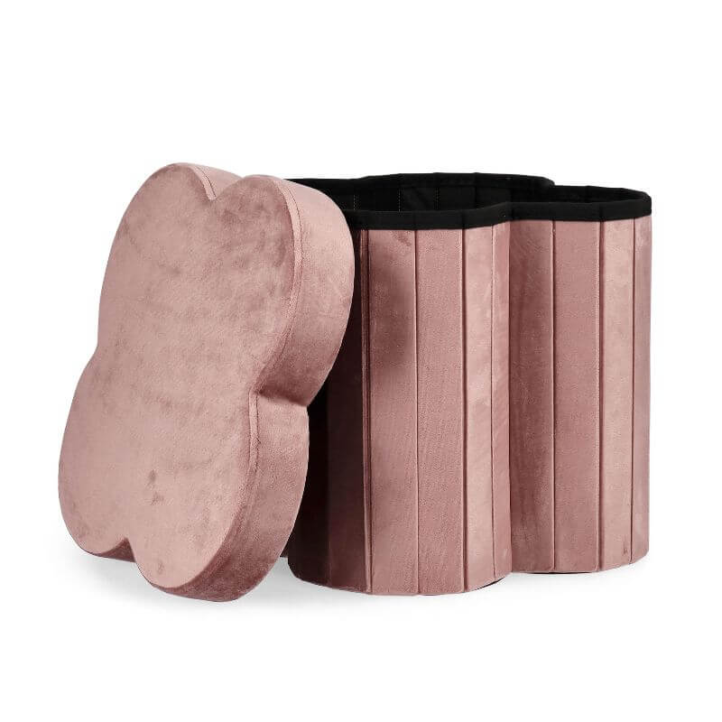 Pouf contenitore Jocelyn rosa a fiore | Yes