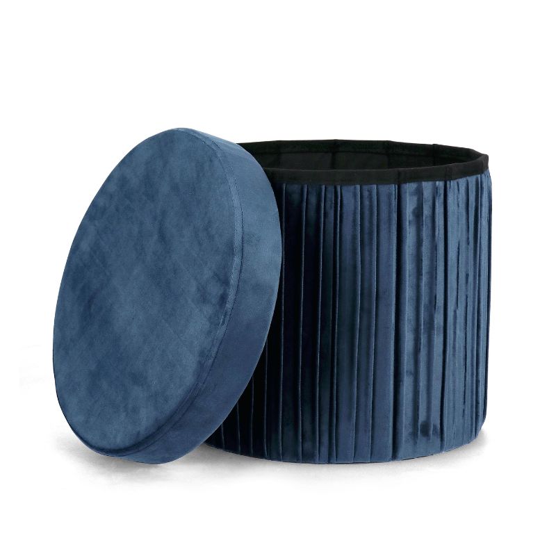 Pouf contenitore Jocelyn tondo blu | Yes