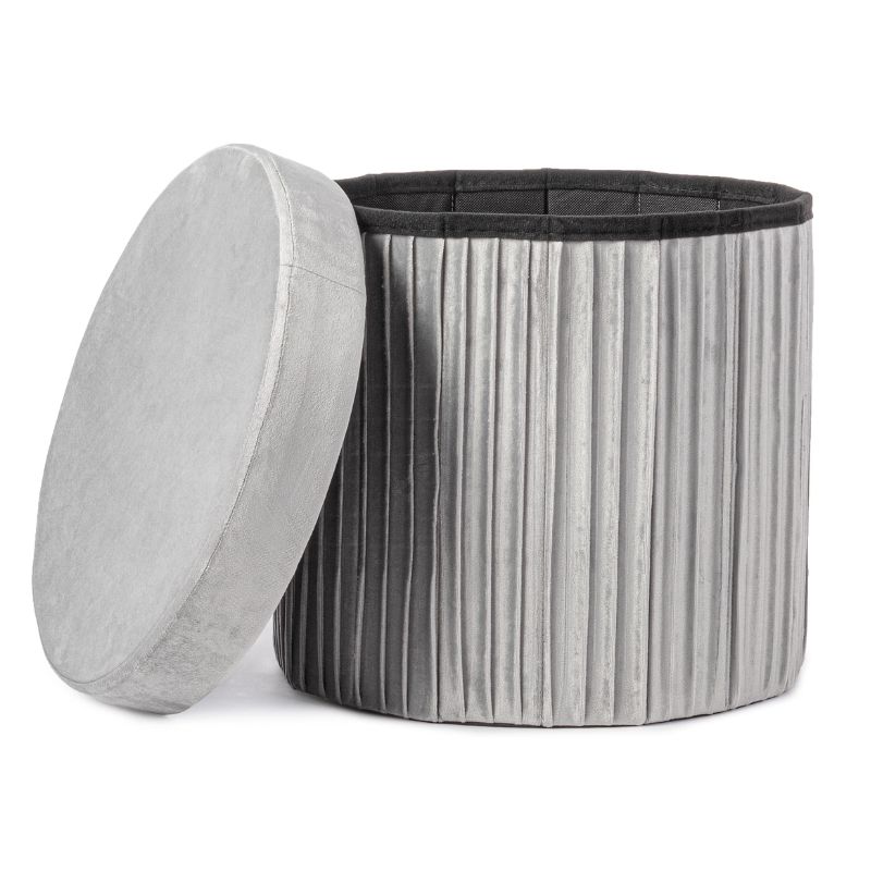 Pouf contenitore Jocelyn tondo grigio | Yes