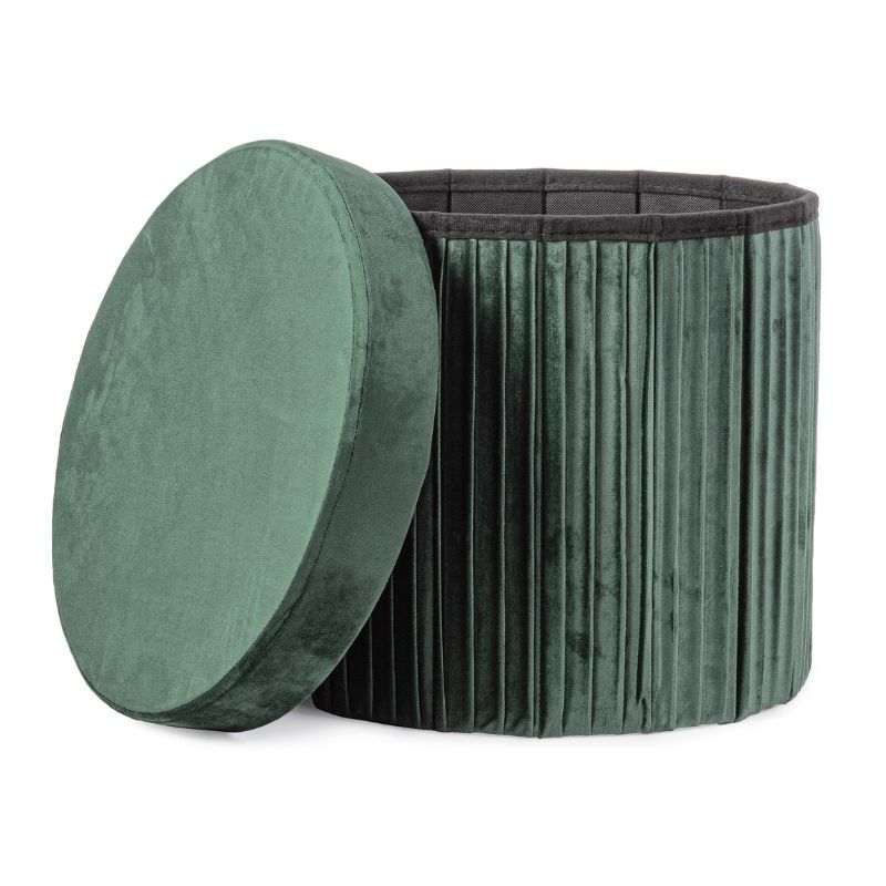 Pouf contenitore Jocelyn tondo verde | Yes
