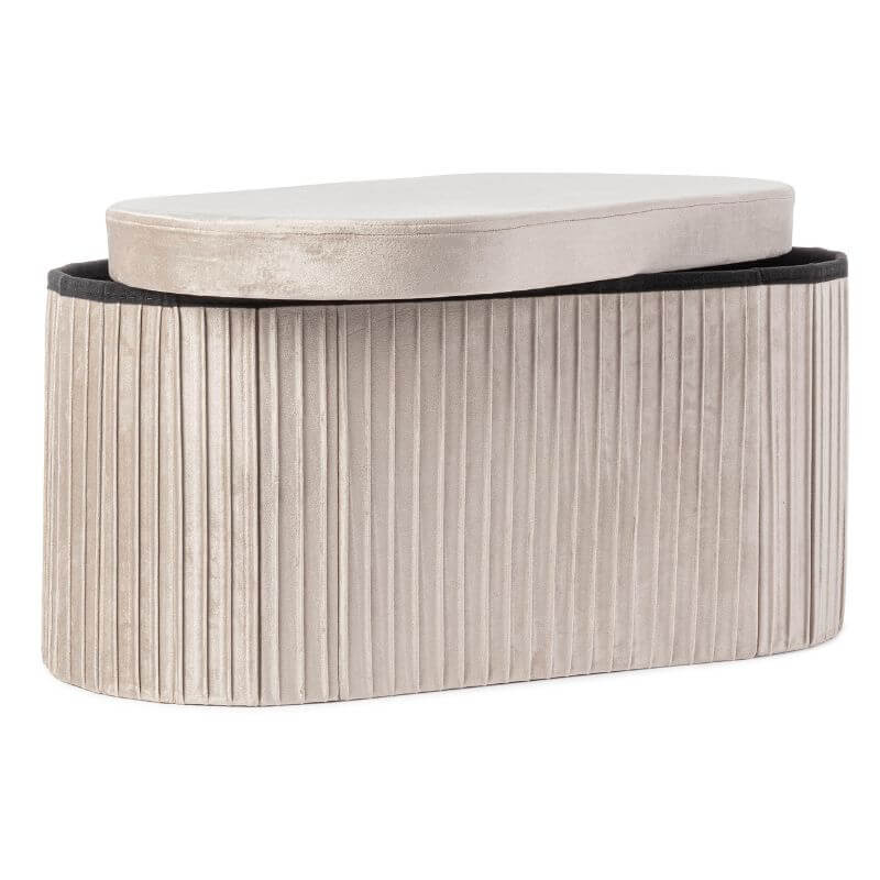 Pouf contenitore Jocelyn velluto beige | Yes