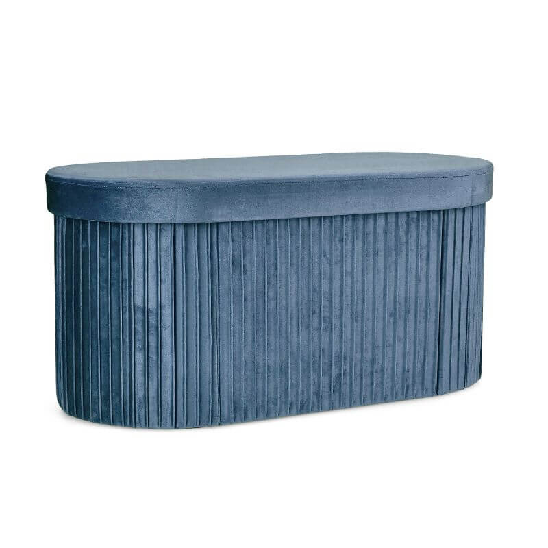 Pouf contenitore Jocelyn velluto blu | Yes