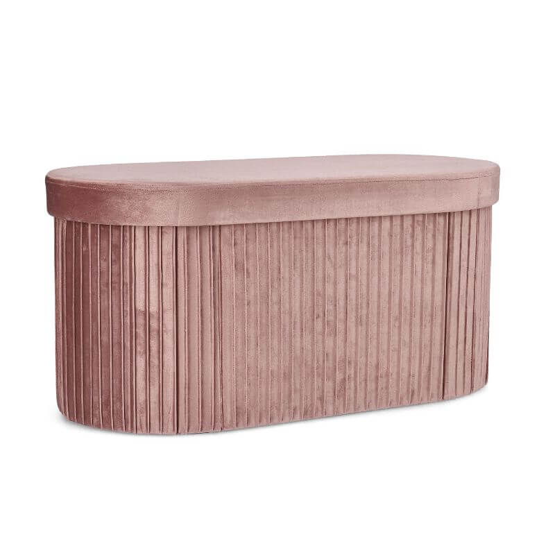 Pouf contenitore Jocelyn velluto rosa | Yes