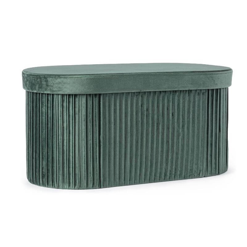 Pouf contenitore Jocelyn velluto verde | Yes