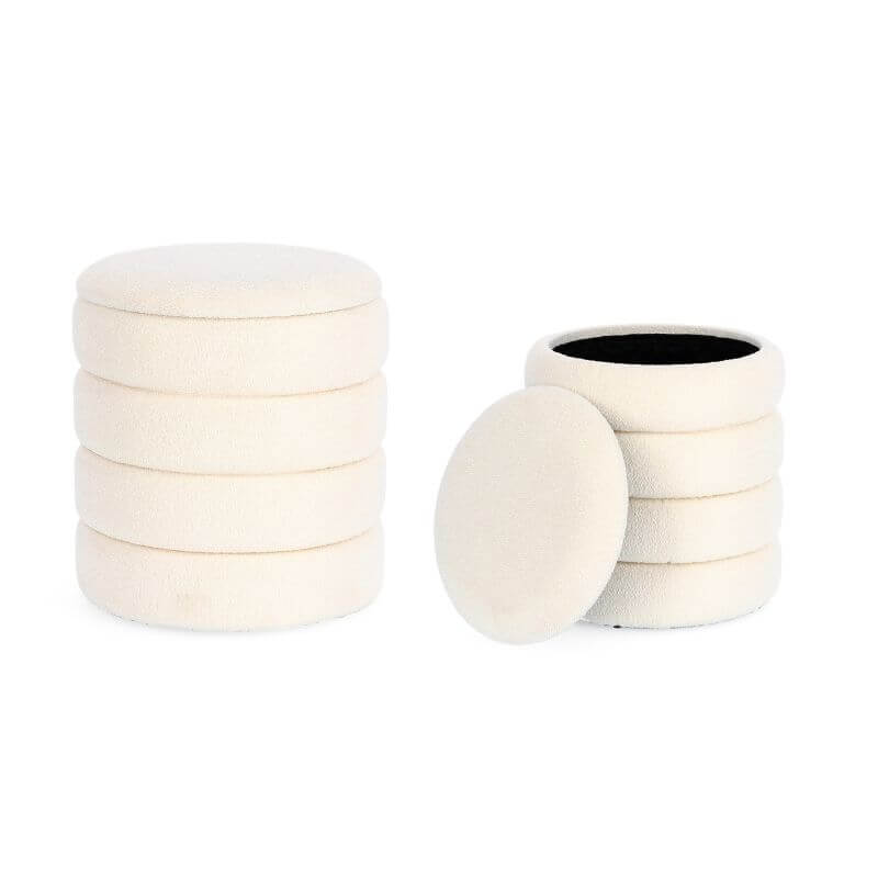 Set 2 pouf contenitore Katerina bianco | Bizzotto