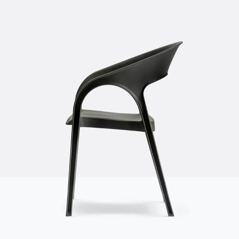 Sedia Gossip 621 Pedrali in polipropilene Sedia Gossip pedrali 621 Nera Laterale