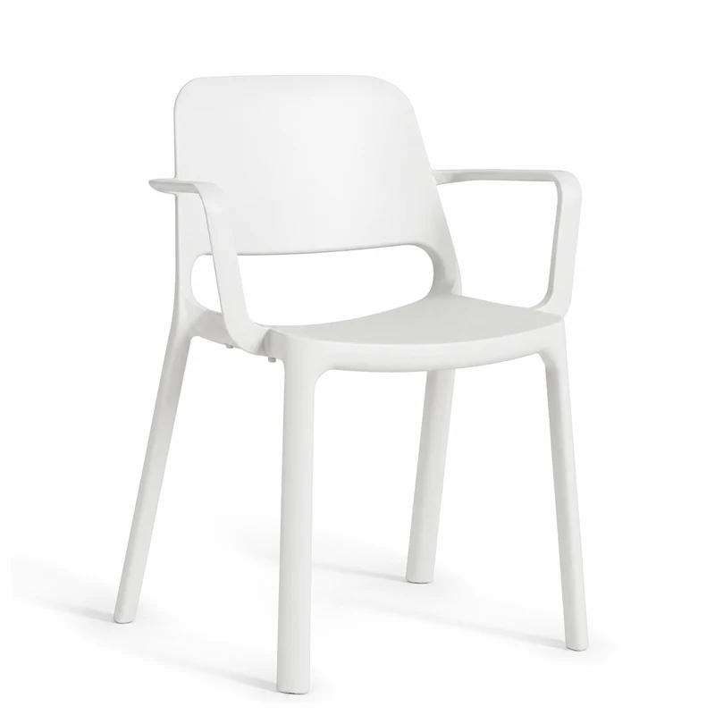 Seduta multiuso Key, con braccioli, Meeting - Selin – Bianco