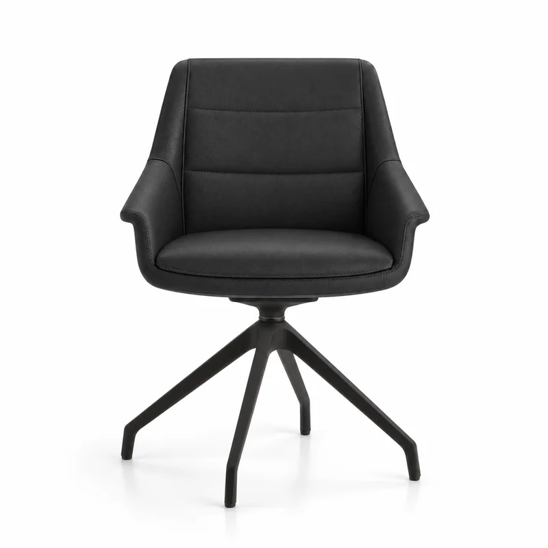 Seduta sala riunioni Evoque schienale basso, base nera Executive Soft - Selin - PY411 Nero