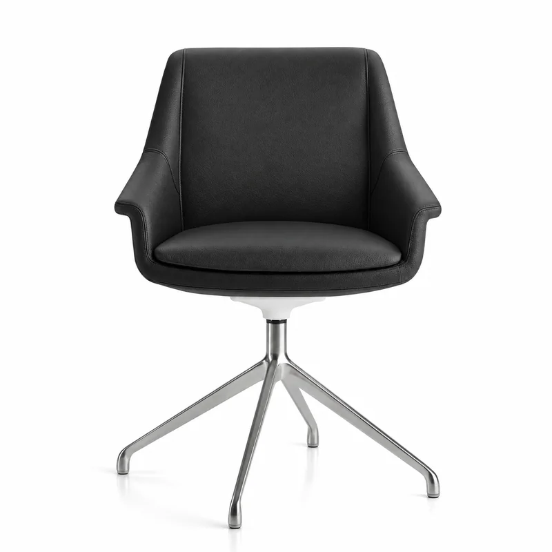 Seduta sala riunioni Evoque base alluminio Executive Soft - Selin - PY411 Nero