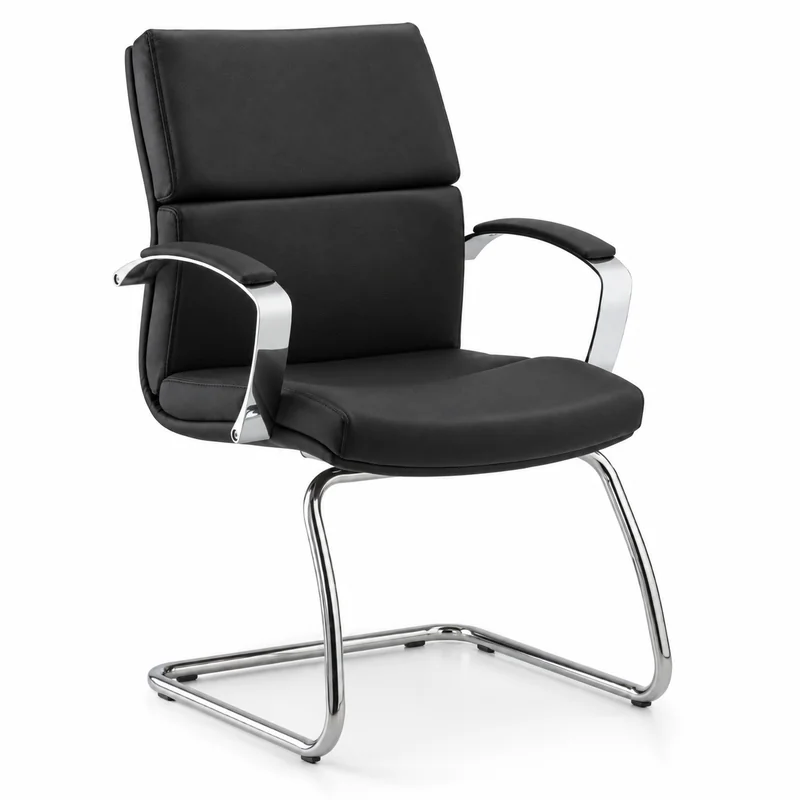Seduta sala riunioni Batha, telaio a slitta, Executive Soft - Selin - PY411 Nero
