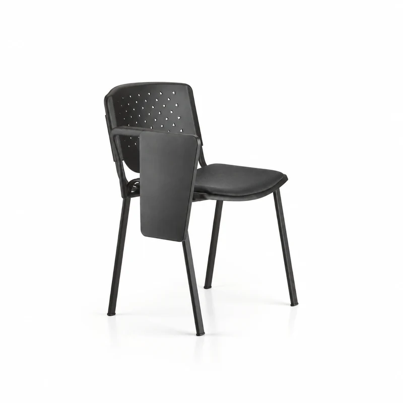 Seduta da attesa Star, un bracciolo e scrittoio, Utility - Selin Seduta da attesa Star, un bracciolo e scrittoio, Utility - Selin – Ecopelle Ignifugo PYD, PY411 Nero