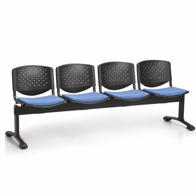 Panca da attesa Star a 4 posti, Y379 Azzurro, rivestimento Tessuto Deluxe Ignifugo PYD